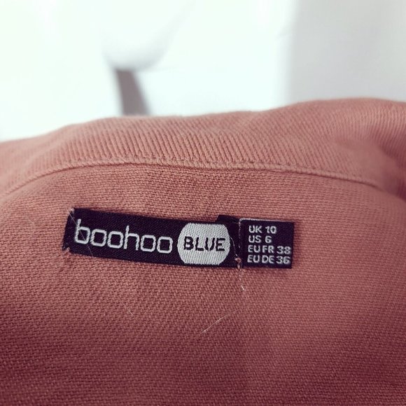 Boohoo Blush Long Sleeve Jacket UK 10 Button Pockets Cotton Blend - Picture 4 of 5